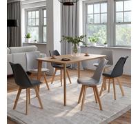IDMarket Chaises scandinaves SARA – Lot de 6 – mix gris foncé x3 et gris clair x3