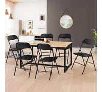 Lot de 6 chaises pliantes KITY noires en PU pour recevoir vos invités avec style et praticité