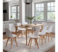 IDMarket Chaises SARA scandinaves pour salle à manger Lot de 8 blanches