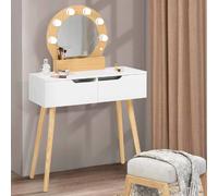 MARKET Coiffeuse HORIA - Bois et Blanc