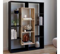 IDMarket Étagère bibliothèque COLETTE 143 cm avec 11 compartiments noir effet bois