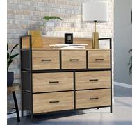 MARKET Commode UTAH - Noir et effet bois