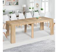 IDMARKET Table console extensible ORLANDO 14 personnes 300 cm bois façon hêtre