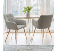 IDMarket - Lot de 2 chaises de Salle à Manger scandinaves, fauteuils de Table Dania Gris