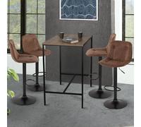 IDMarket Tabourets de bar DENVER Lot de 4 Marron Vintage