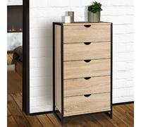 IDMarket - Chiffonnier 5 tiroirs Detroit 60 cm Commode semainier Design Industriel