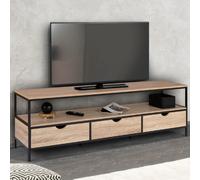 IDMarket Meuble TV Detroit 160 cm - 3 tiroirs - design industriel
