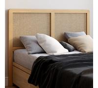 IDMarket Tête de lit sur pied EDHEN 140 cm cannage et bois