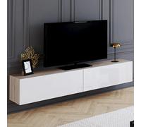 MARKET ELIO Meuble TV 180 cm bois et blanc