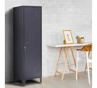 IDMarket Armoire vestiaire ESTER 1 porte métal gris foncé design industriel