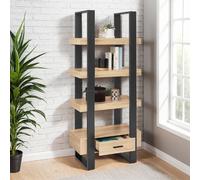 Etagère 4 niveaux avec tiroir phoenix bois et noir