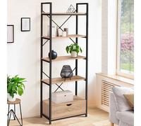 IDMARKET Etagère 5 niveaux avec tiroir DETROIT design industriel 170 cm