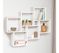 IDMarket - Etagère Murale Double Position Lucas Blanche