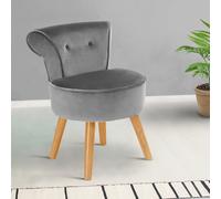 IDMARKET Fauteuil crapaud en velours gris