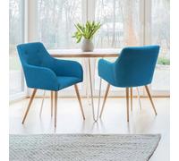 IDMarket - Lot de 2 chaises de salle à manger Dania scandinaves - Bleu canard