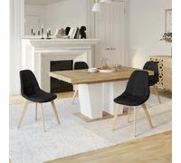IDMarket - Lot de 4 chaises scandinaves Gaby Noires en Tissu | Pour salle à manger