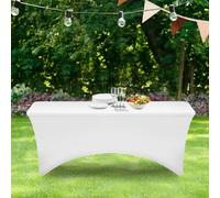 IDMarket - Housse Blanche pour Table Pliante 180 cm