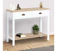 Market Isis - Console 2 tiroirs bois blanc