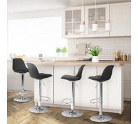 IDMarket Tabourets de bar KARL design noir Lot de 4
