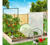 IDMARKET Kit complet 3 bacs modulables carrés potager et serre à tomates + treillis + housse