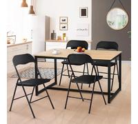 IDMarket - Lot de 4 chaises Pliantes KITY Noires en PU