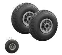 IDMarket - Lot de 2 roues increvables 250mm pour diable chariot alésage axe 16mm