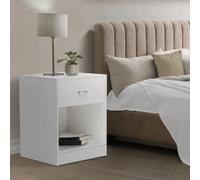 IDMarket - Lot de 2 Tables de Chevet Olga 1 tiroir avec Niche Bois Blanc