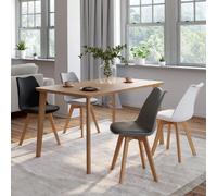 IDMarket – Lot de 4 chaises scandinaves SARA Mix Color – Gris foncé, gris clair, blanc et noir