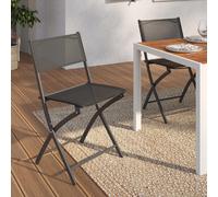 market Lot de 6 chaises jardin pliantes BASTIA - Gris anthracite