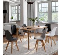 IDMARKET Lot de 6 chaises scandinaves SARA mix color gris clair, blanc, gris foncé x2, noir x2