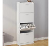 IDMARKET Meuble à chaussures 24 paires KLARK 4 portes blanc