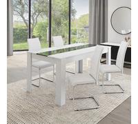 IDMarket Chaises Mia Blanches pour salle à manger – Lot de 4