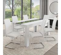 Lot de 6 chaises mia blanches pour salle à manger