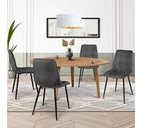 IDMARKET Lot de 4 chaises de salle à manger MILA en velours gris