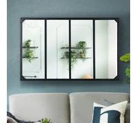 IDMarket - Miroir verrière 4 Bandes Design Industriel 110x70 cm