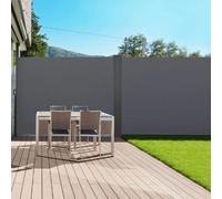 IDMarket - Paravent extérieur rétractable Double 180 x 800 CM Gris Anthracite Store latéral