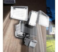 IDMarket Projecteur solaire 3 têtes 178 LED avec détecteur de mouvement
