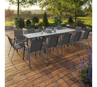 market Salon jardin MADRID - 12 chaises gris anthracite