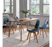 IDMarket – Lot de 4 chaises scandinaves SARA – motifs patchworks bleus
