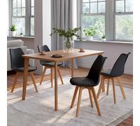 IDMarket Lot de 4 chaises de salle à manger SARA scandinaves noires