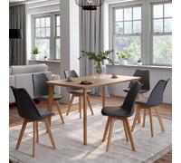IDMarket - Lot de 6 chaises de salle à manger SARA scandinaves gris foncé