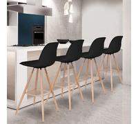 IDMARKET Lot de 4 tabourets de bar SARA noir