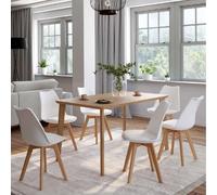 IDMarket - Lot de 6 chaises SARA scandinaves blanches pour salle à manger