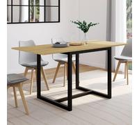 IDMarket – Table à manger extensible Detroit rectangulaire 4-8 personnes 80-160 cm design industriel