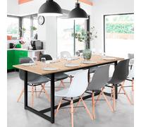 IDMarket - Table à Manger Extensible Rectangle Detroit 6-10 Personnes Design Industriel 160-200 cm