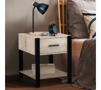 IDMarket – Lot de 2 tables de chevet Onyx 1 tiroir avec tablette bois et noir