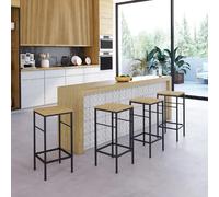 IDMarket Lot de 4 tabourets de bar Detroit Design industriel Multicolore