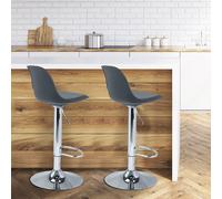 IDMarket Tabourets de bar KARL design gris – Lot de 2