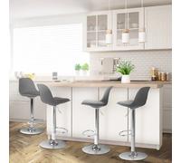 IDMarket – Tabourets de bar KARL – Lot de 4 – design gris