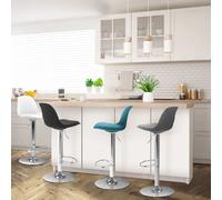 IDMarket Tabourets de bar KARL – Lot de 4 multicolores (gris foncé, bleu canard, blanc, noir)